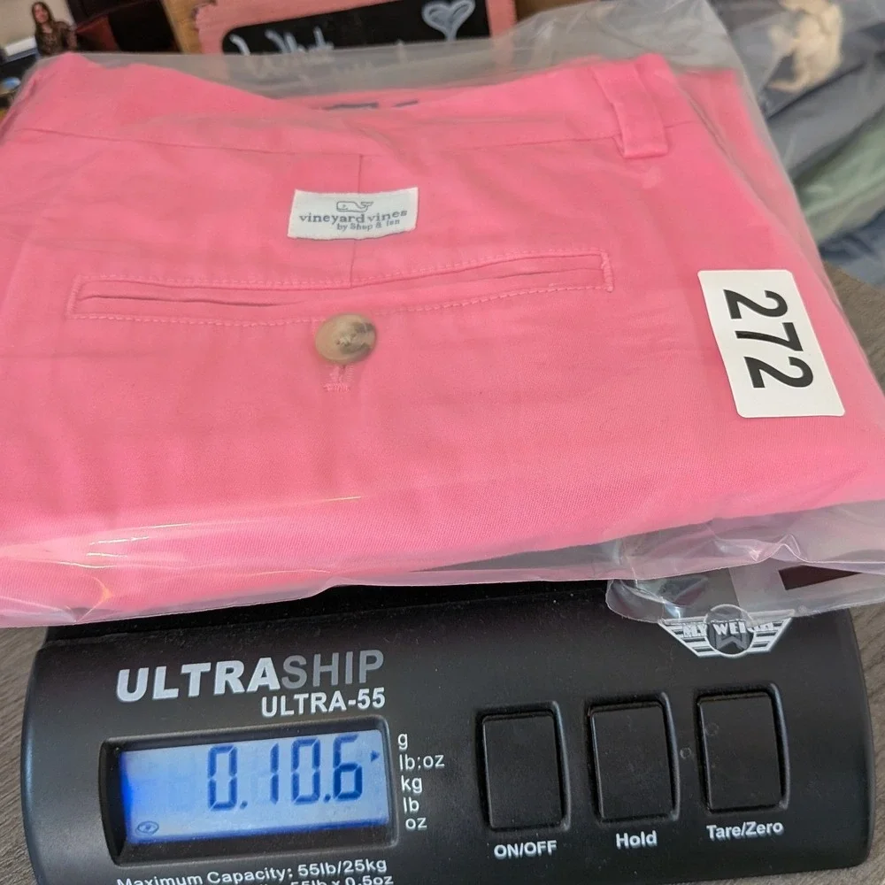 Vineyard Vines Chino Shorts Mens 34 Coral Pink Relaxed Fit Cotton‎